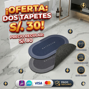 COMBO X2 TAPETES ABSORVENTES ANTIDESLIZANTES DE BAÑO